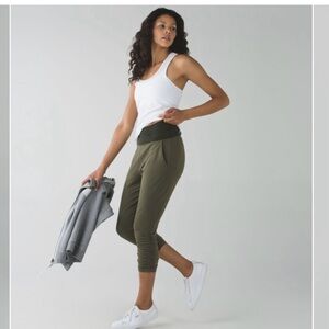 Lululemon Athletica Olive Green Cropped Leggings
